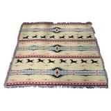 Large Woven Horse Themed Blanket 98" x 85"
