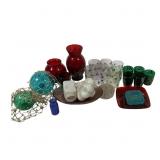 23pcs Colorful Glass Cups Candle Holders Floats +