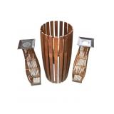 3pcs Wood & Metal Candle or Plant Stands