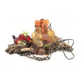 Glass Grames on Driftwood + Light Fixture