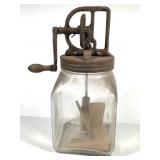 Vtg Glass & Metal Ice Cream / Butter Churn