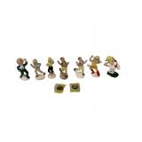 Small Ceramic Dancers & Plastic Mini Record Player