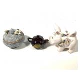 Ceremic Music Box w Piggy Bank & Mini Tea Pot