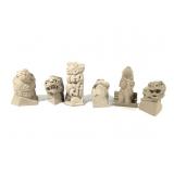 6 W. T. C. Signed Stone Grotesque Figures
