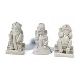 3 W. T. C. Signed Stone Grotesque Figures