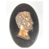 Bronze Abraham Lincoln Plaque on Wood