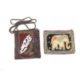 2 Indian Bead Art Pouches