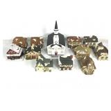 12pcs Vtg Christmas Village Ceramic Buildings