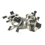 4 Zebco Fishing Reels + Pocket Compass