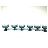 6 Cobalt Blue Glass Goblets