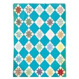 Vtg 8-Point Star Quilt 84" x 74"