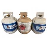 3 Partial Propane Tanks