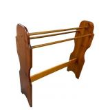 Large Wood 3-Rod Quilt Rack