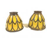 2 Glass & Metal Light Covers - Possible Uranium