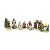10pcs Ceramic Figures w Humans Animals & Nativity
