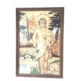 Framed Watercolor of Yellow Robe / Sitting Bull