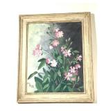 Framed Floral Painting Signed Pegg