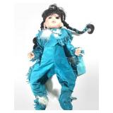 Vtg Crying Native American Porcelain Doll
