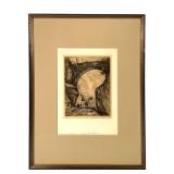 Framed & Signed Etching by Ilah Marian Kibbey