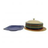 11pcs Fiesta Ware Plates & Lid
