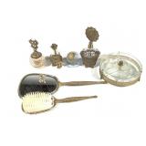 Metal Cat Ink Pen & Holder w Mirrors Perfume +