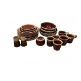 Hull Pottery Co. Mirror Brown Drip Glaze Set