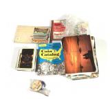 Mixed Ephemera World Stamps Post Cards Reagan Pin+