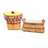 Lidded Longaberger Baskets Christmas 1998 & 2002