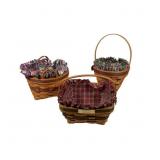 3 1990s Longaberger Baskets w Fabric & Plastic