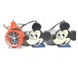 Vtg Walt Disney Winding Alarm Clock + Radios