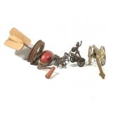 Brass Cannon w Iron Horse & Chariot +
