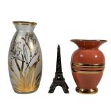 ARC France Vase w Brass Eiffel Tower +