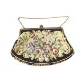 Antique Austrian Cloth & Metal Clutch Purse