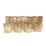 19pcs Gilded Glasses w Whiskey Glasses