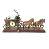 Vtg United Clock Corp Horse & Buggy Lamp