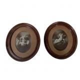 2 Framed Photos of Children w Bows & Arrows
