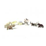 9 Vtg Ceramic Elephant Figures