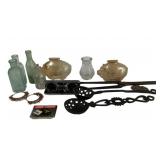 Vtg Medicine Bottles Coin Banks Binoculars +