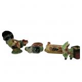 Royal Coply Rooster w Butter Dish & Donkey