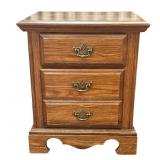 Vtg Wood End Table w File Drawer