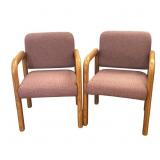 2 Upholstered Wood Childrens Chairs