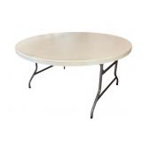 Large Plastic & Metal Round Folding Table (2 of 3)