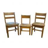 3 Vtg Wood Baby / Childrens Chairs