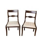 Duncan Phyfe Style Side Chairs w Upholstered Seats