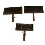 3 Antique Wool Carding Paddles