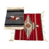 2 Vtg Woven Southwest Style Small Rugs
