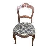 Early Carved Wood & Upholstery Chair