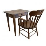 Antique Table w Chair & Drawer