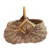 Early Woven Butt Basket w Visible Tree Bark