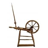 Small Early Spinning Wheel w Accessories